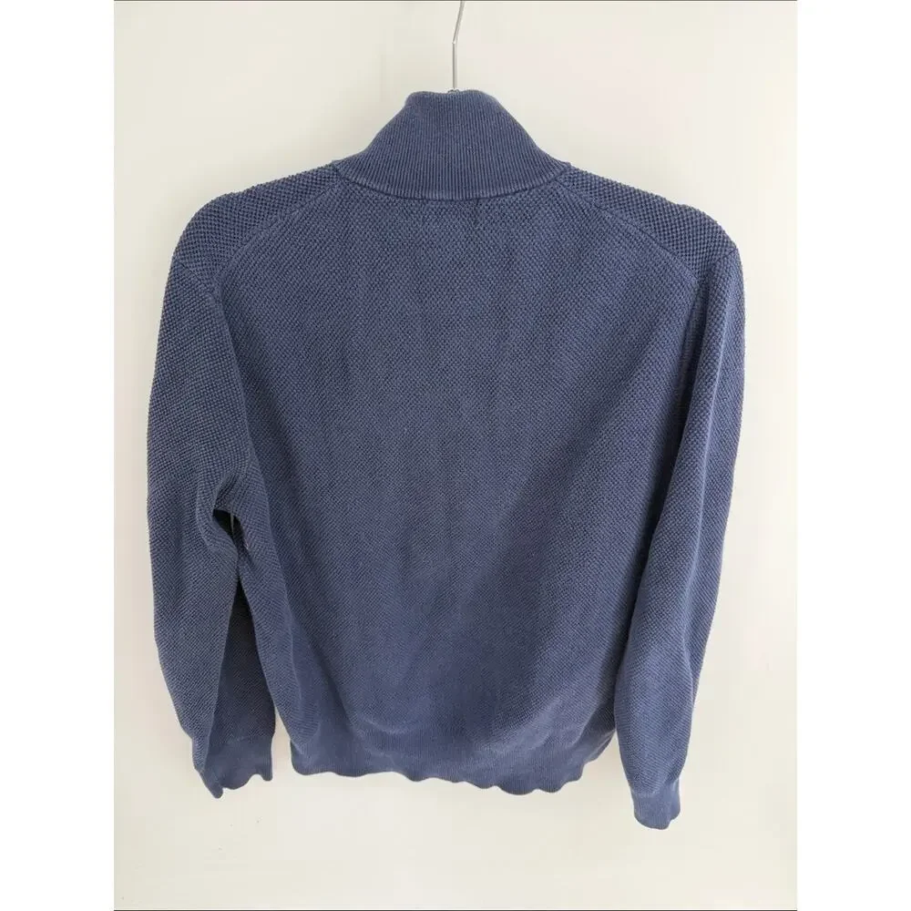 Brooks Brothers 100% combed cotton waffle knit 1/4 zip pullover sweater sz M